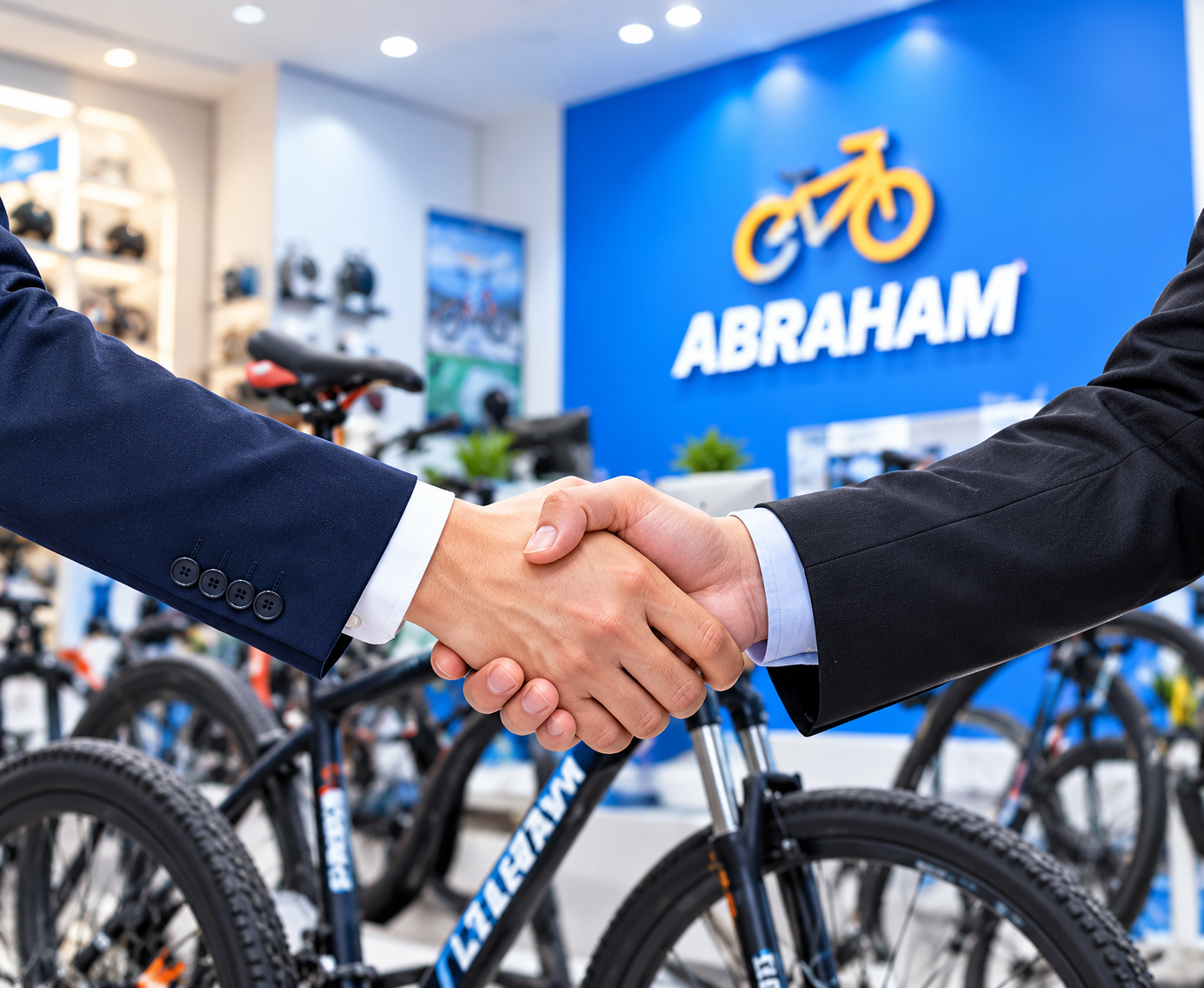 Bắt tay hợp tác cùng Abraham tại cửa hàng xe đạp